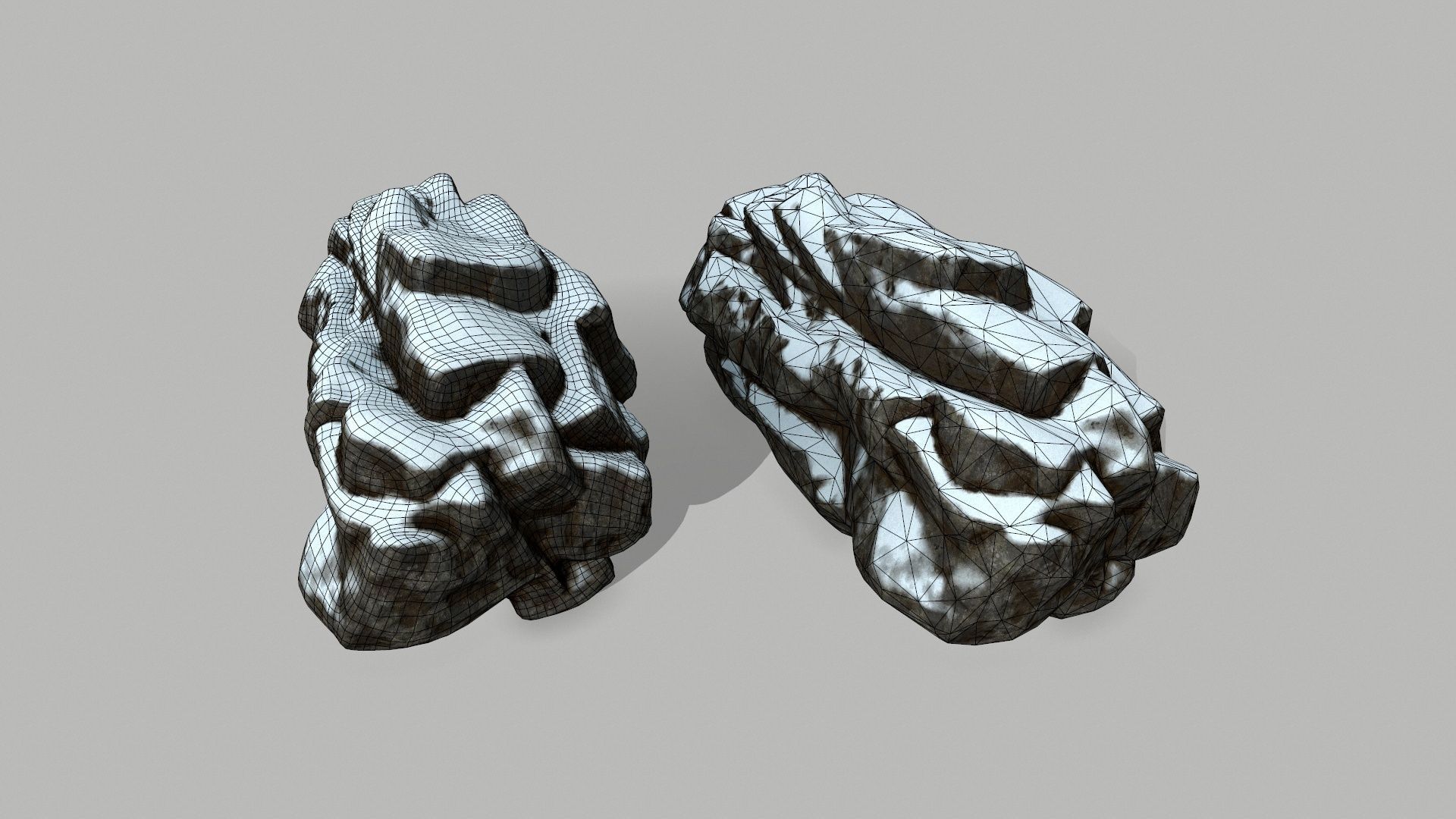 snow rocks Low-poly 3D model_17