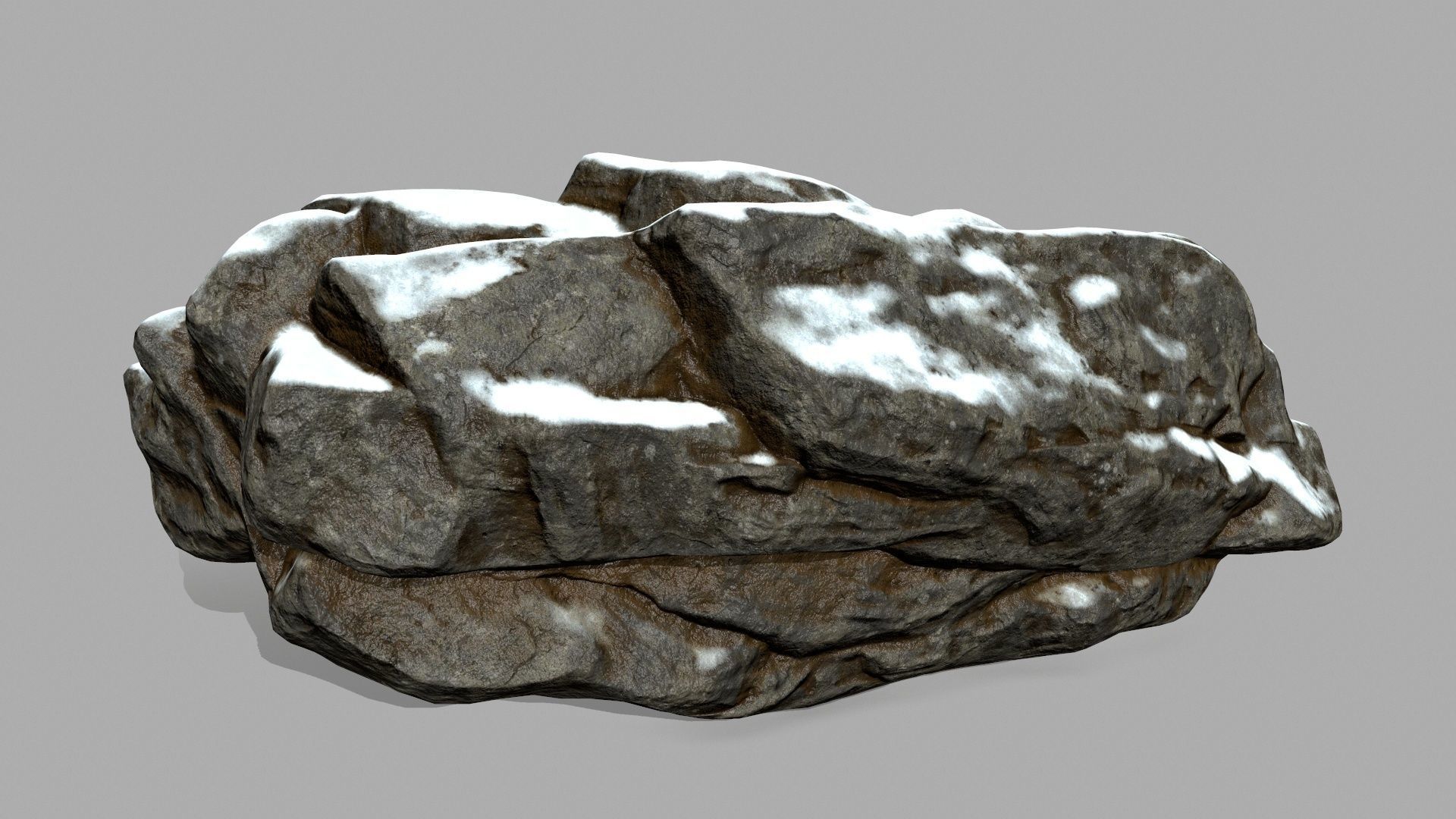 snow rocks Low-poly 3D model_1