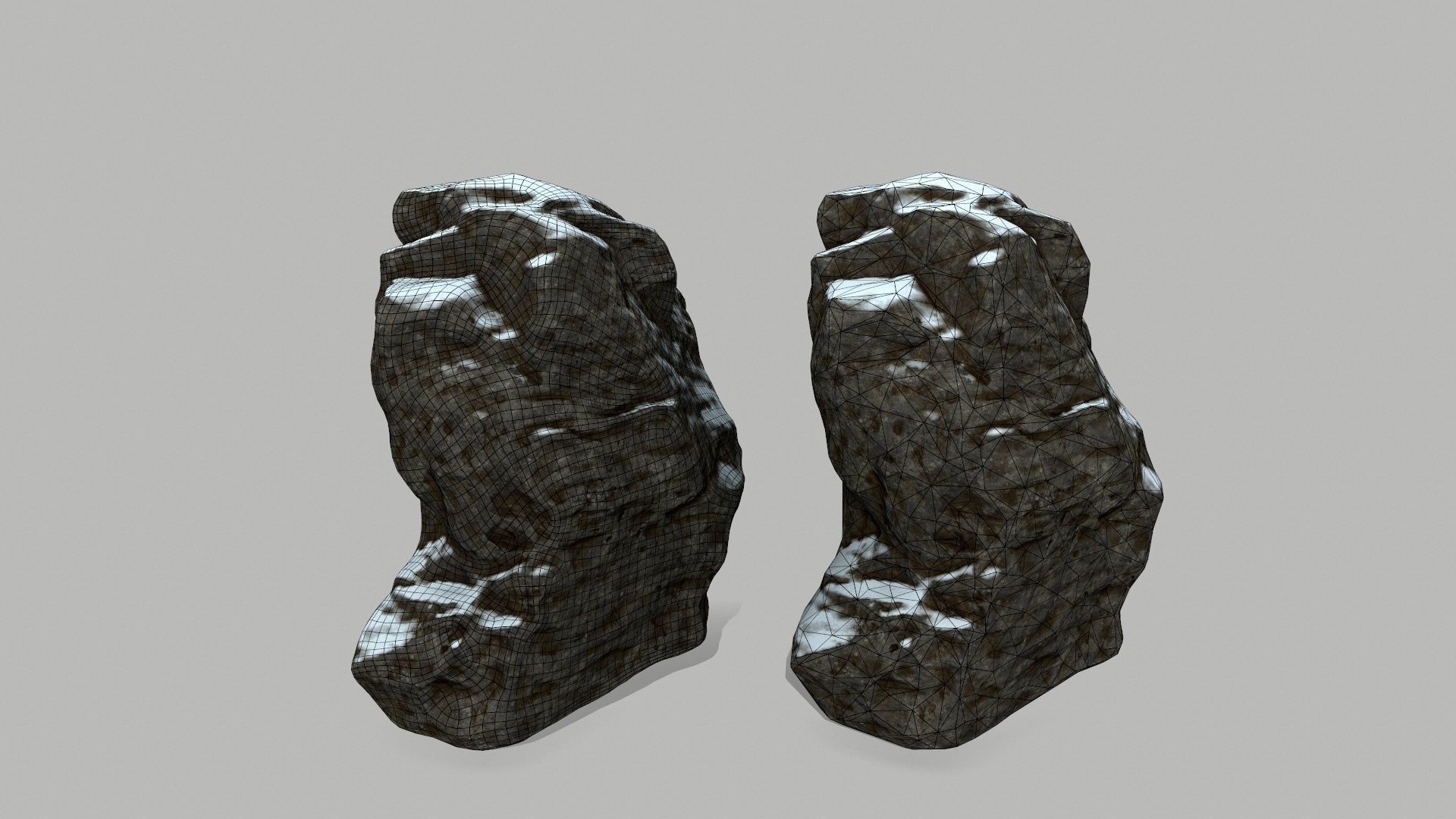 snow rocks Low-poly 3D model_18