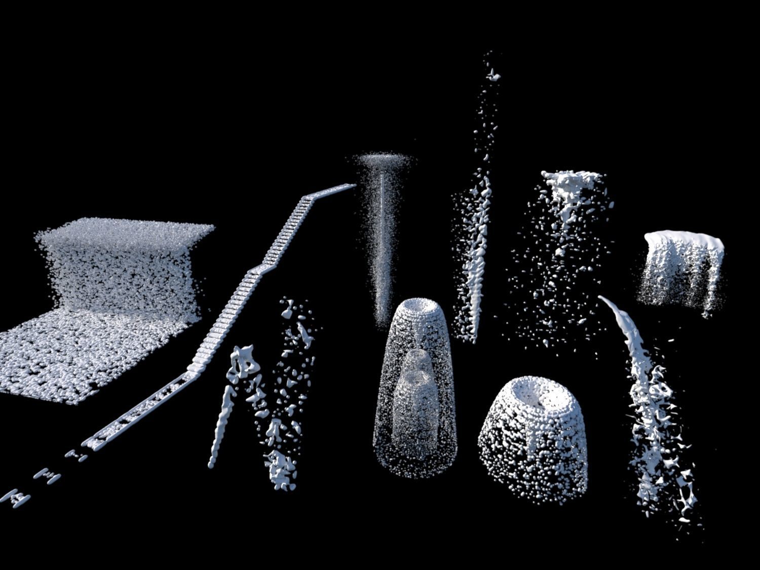 Water Collection two waterfalls 3D model_1