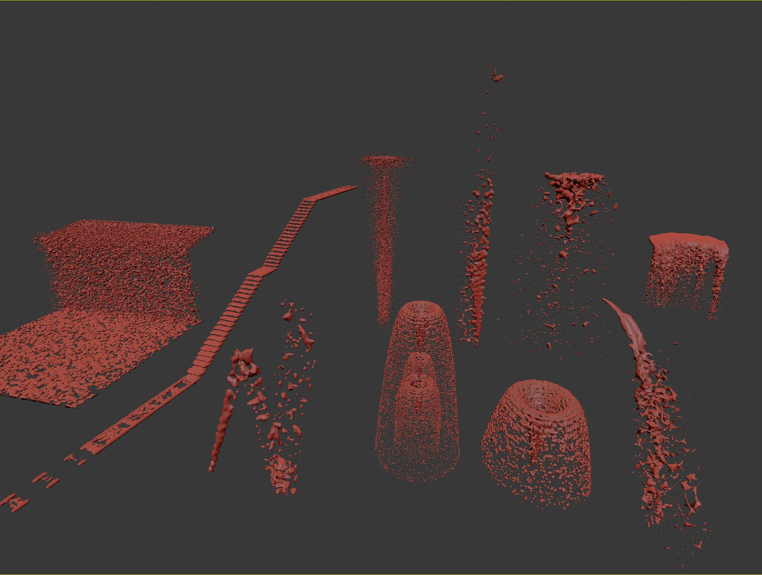 Water Collection two waterfalls 3D model_2