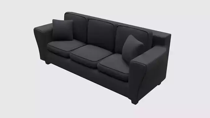 Living Room Three Seater Sofa Low-poly 3D model