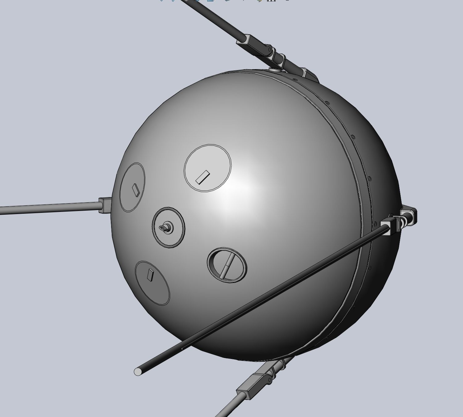 Sputnik Satellite 3D-Printable Detailed Scale Model 3D print model_26