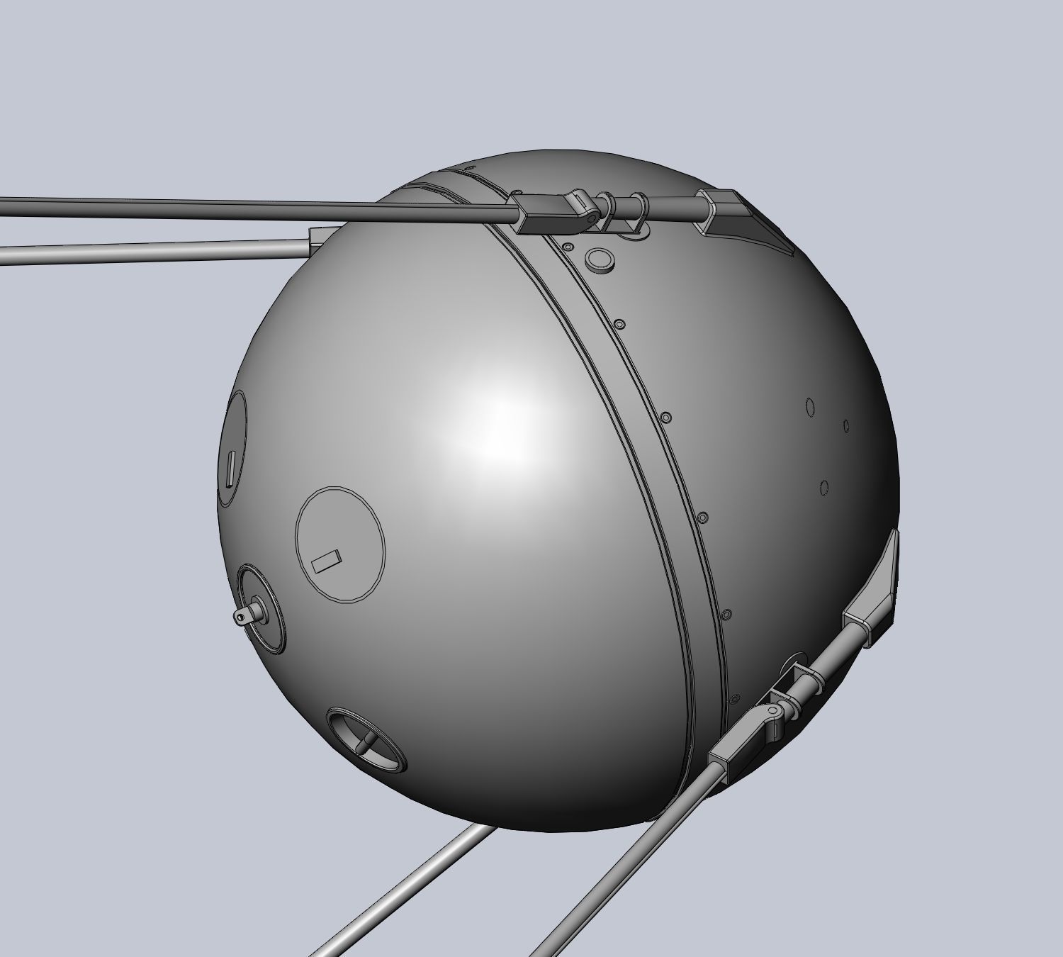 Sputnik Satellite 3D-Printable Detailed Scale Model 3D print model_28
