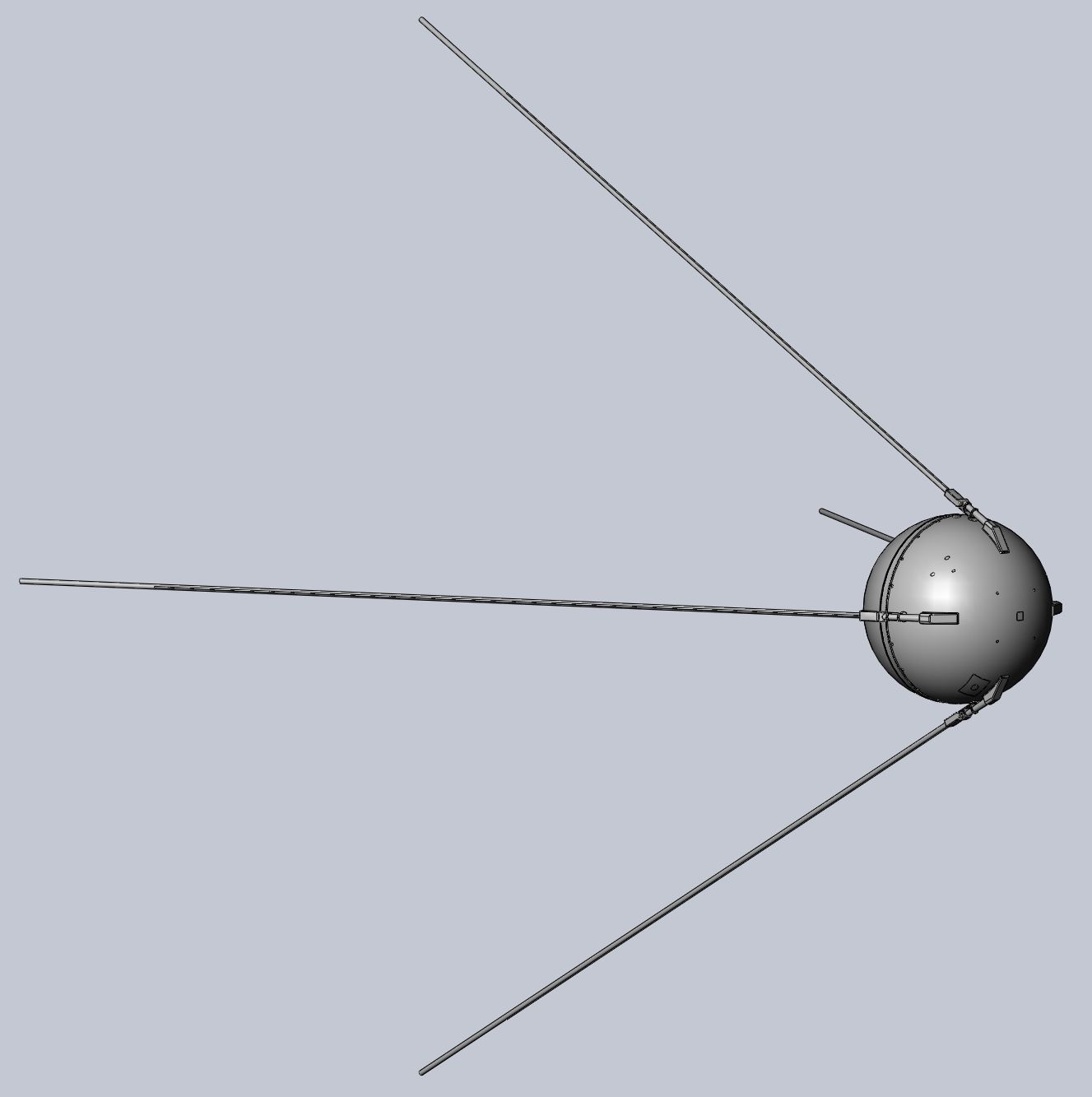 Sputnik Satellite 3D-Printable Detailed Scale Model 3D print model_35