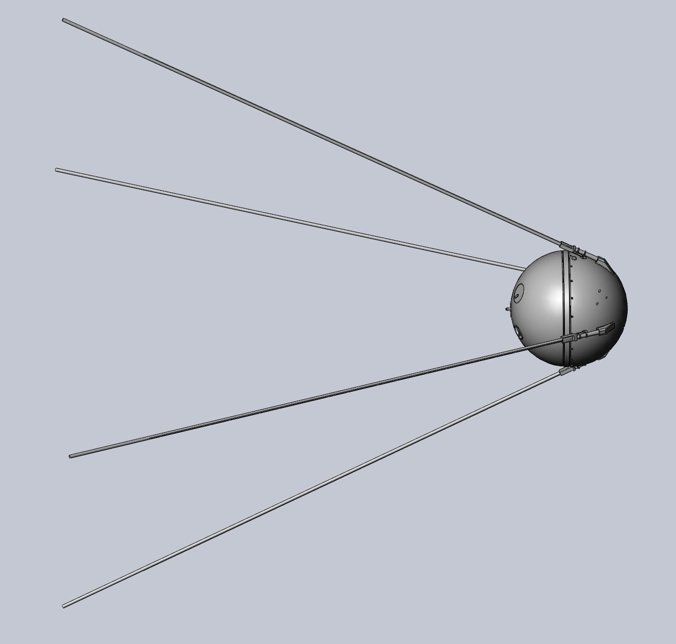 Sputnik Satellite 3D-Printable Detailed Scale Model 3D print model_36