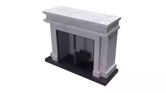 Living Room Fireplace Low-poly 3D model