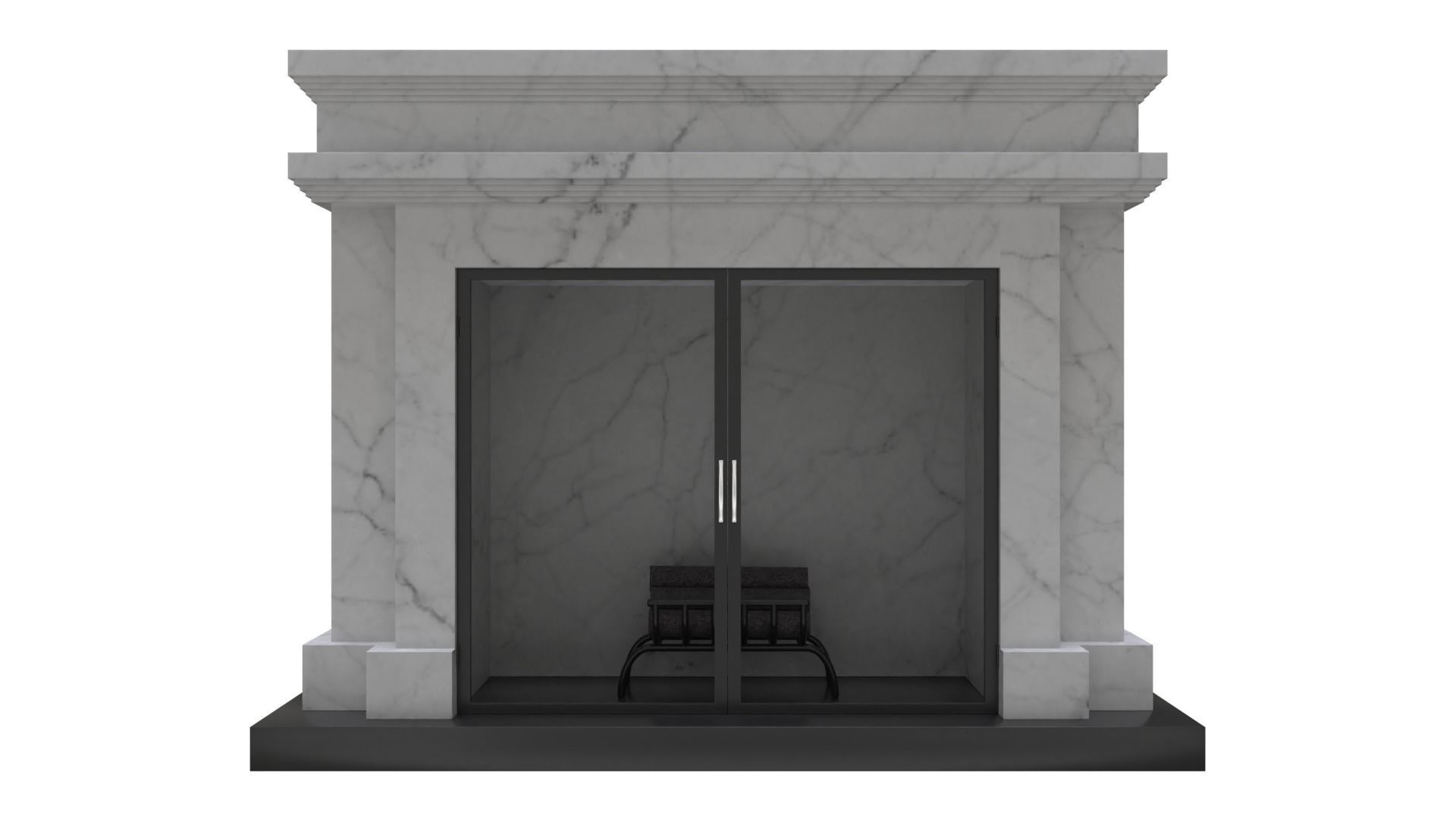 Living Room Fireplace Low-poly 3D model_3