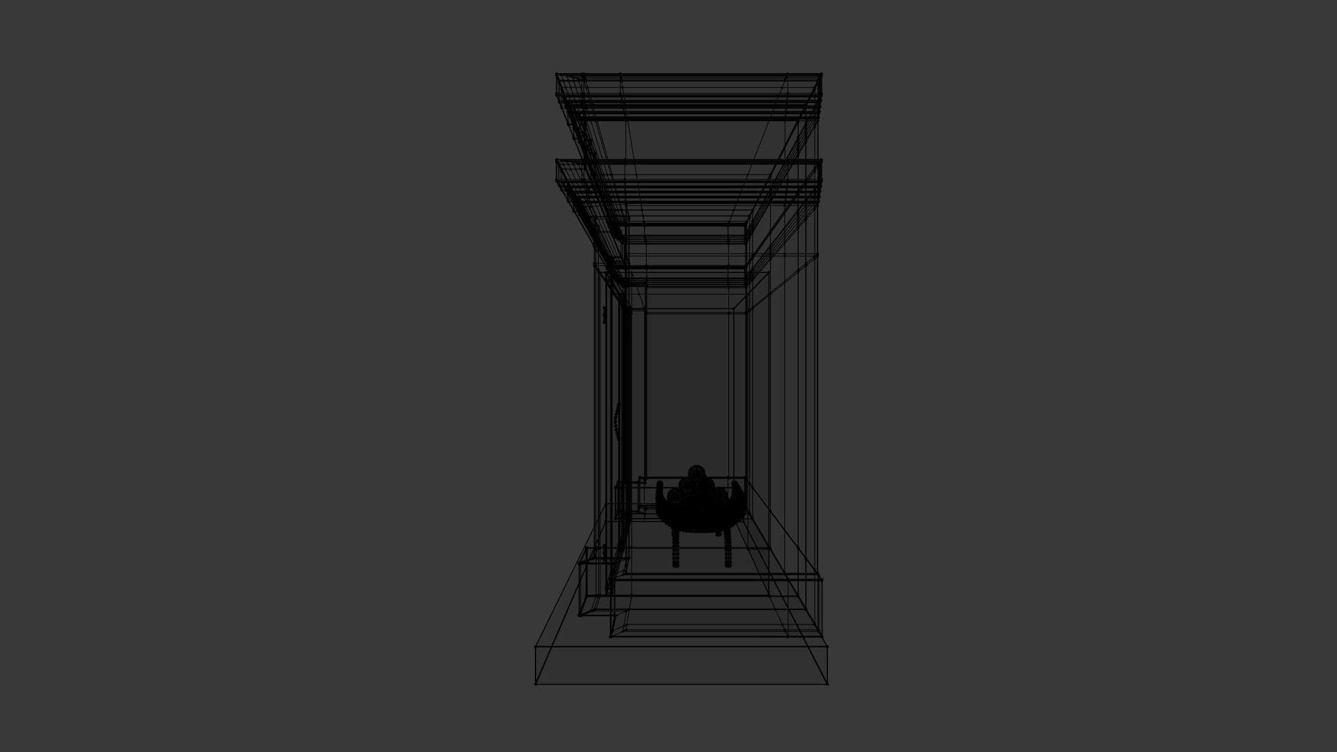 Living Room Fireplace Low-poly 3D model_16