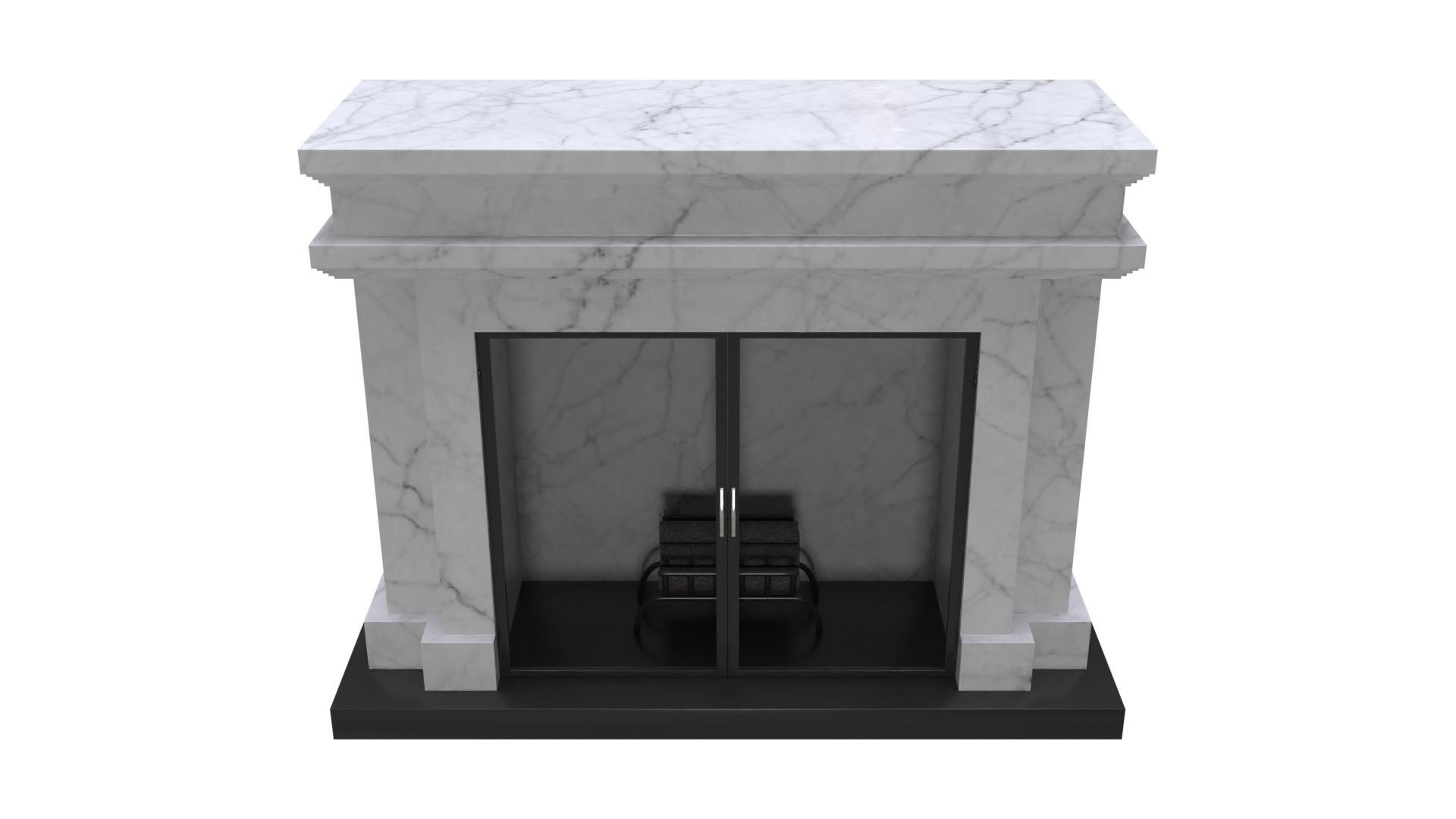 Living Room Fireplace Low-poly 3D model_5