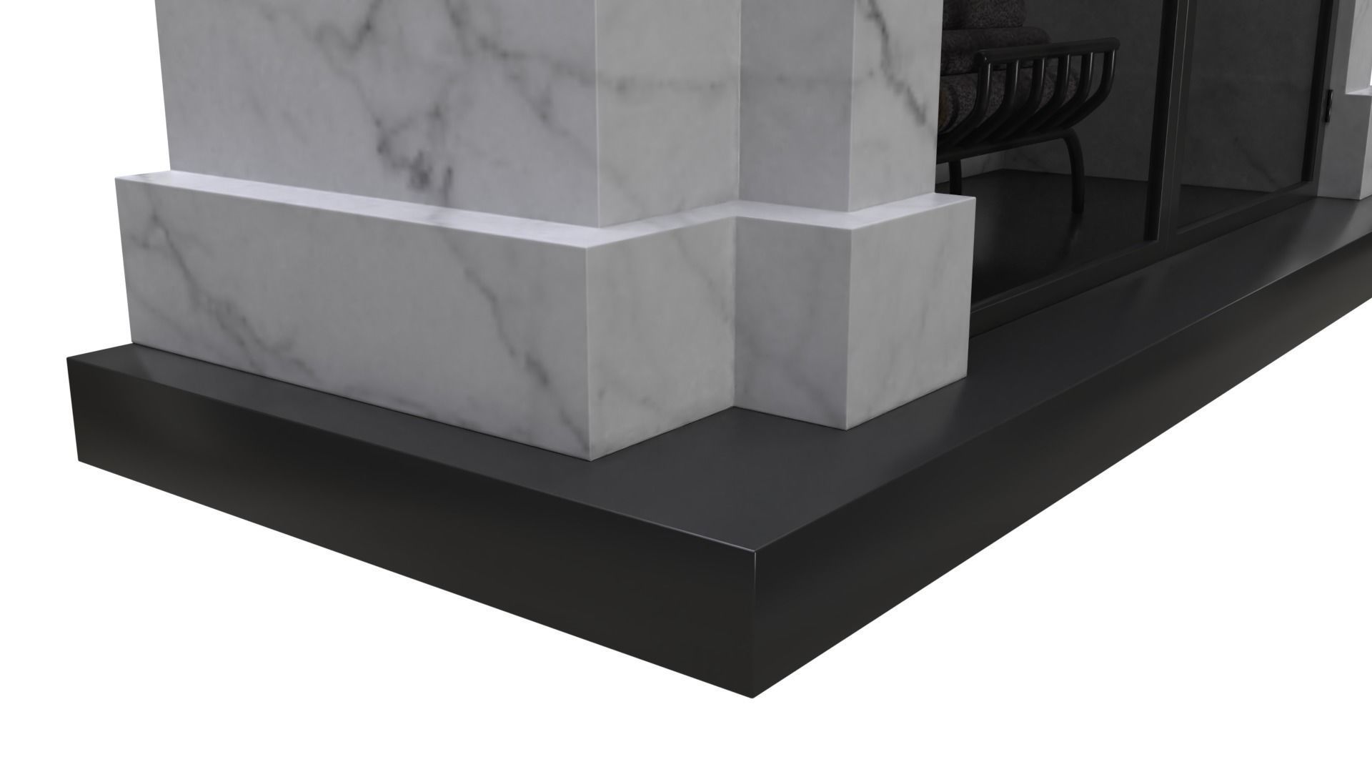 Living Room Fireplace Low-poly 3D model_7