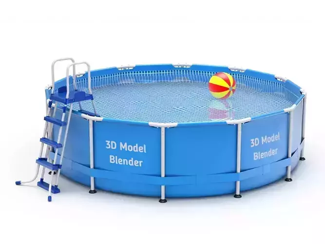 Frame Swimming Pool with Waterpool Stairs 3D model