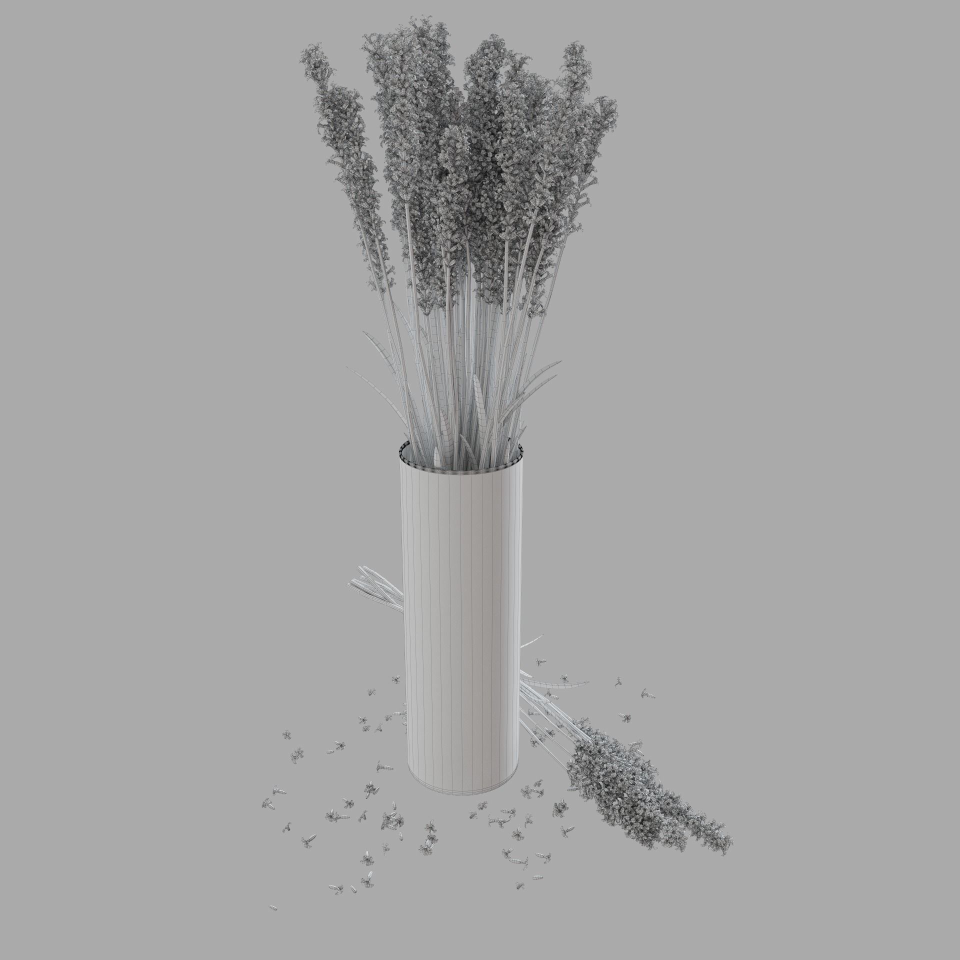 The bouquet of lavender in a vase 3D model_16