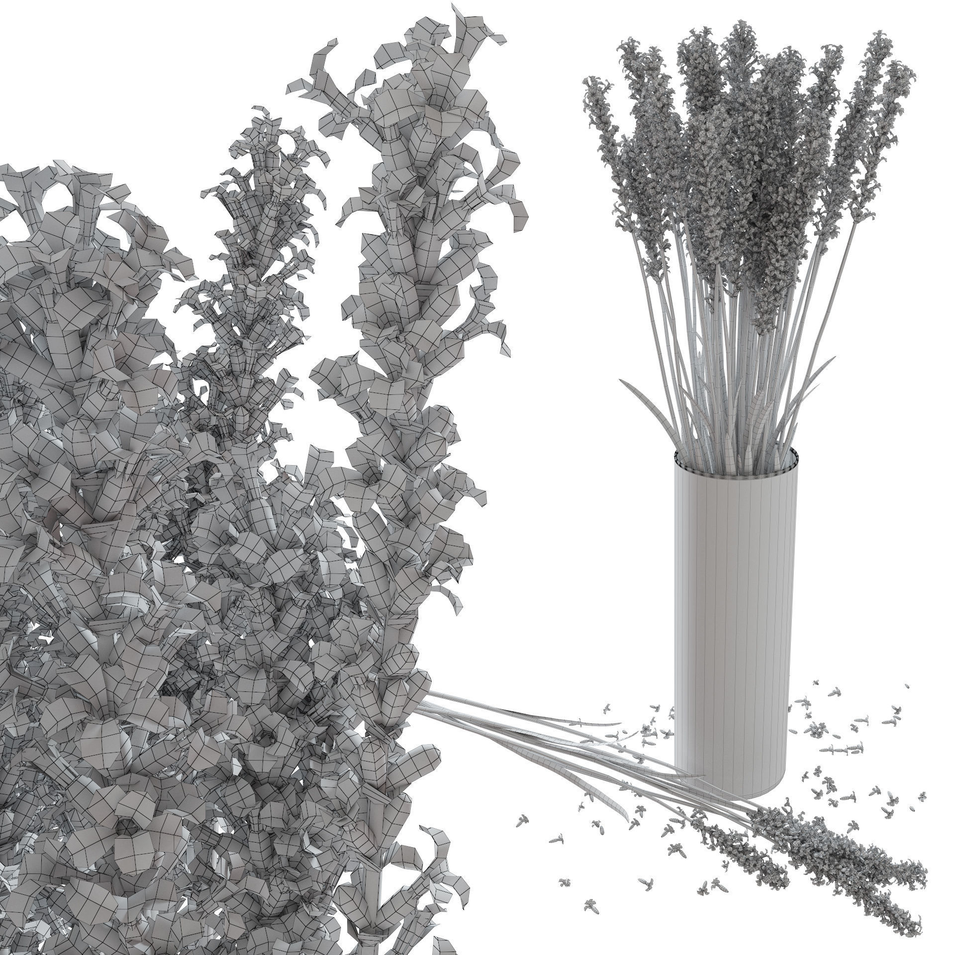 The bouquet of lavender in a vase 3D model_19