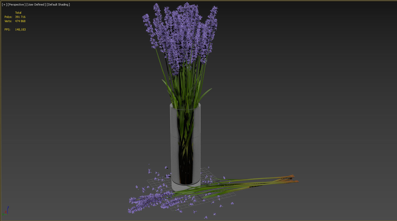 The bouquet of lavender in a vase 3D model_23