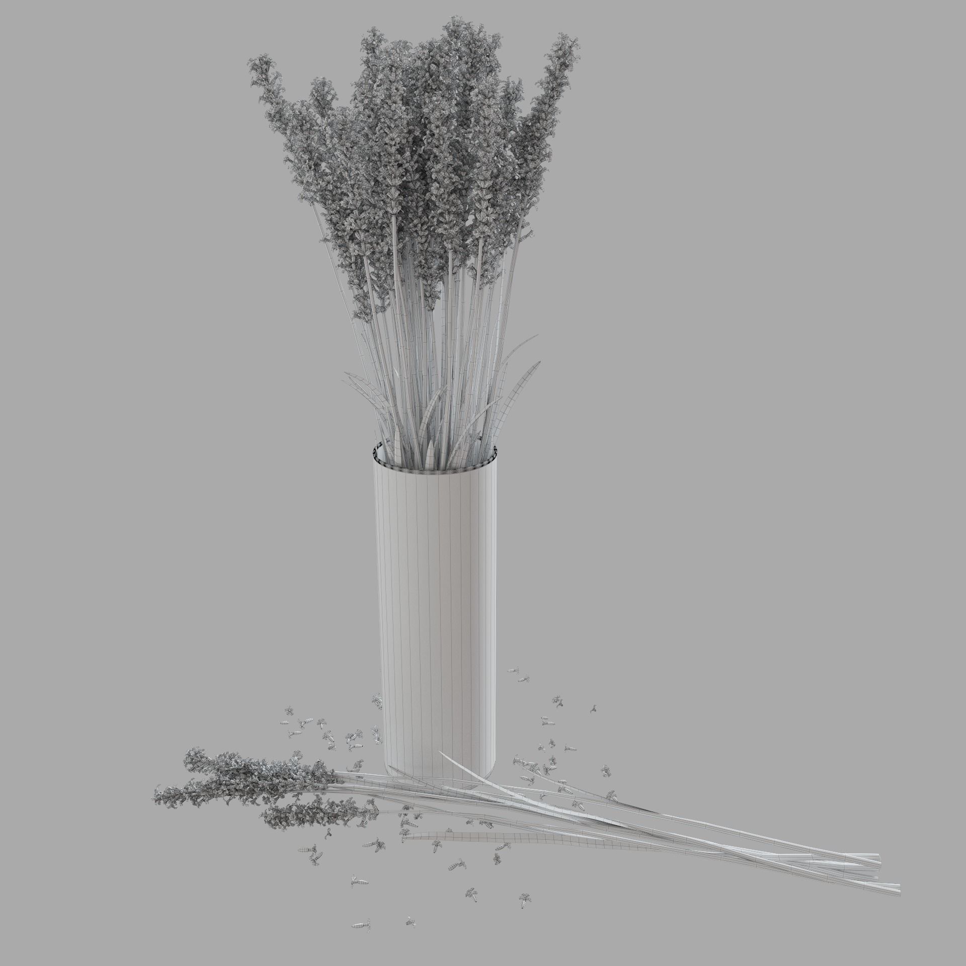 The bouquet of lavender in a vase 3D model_13