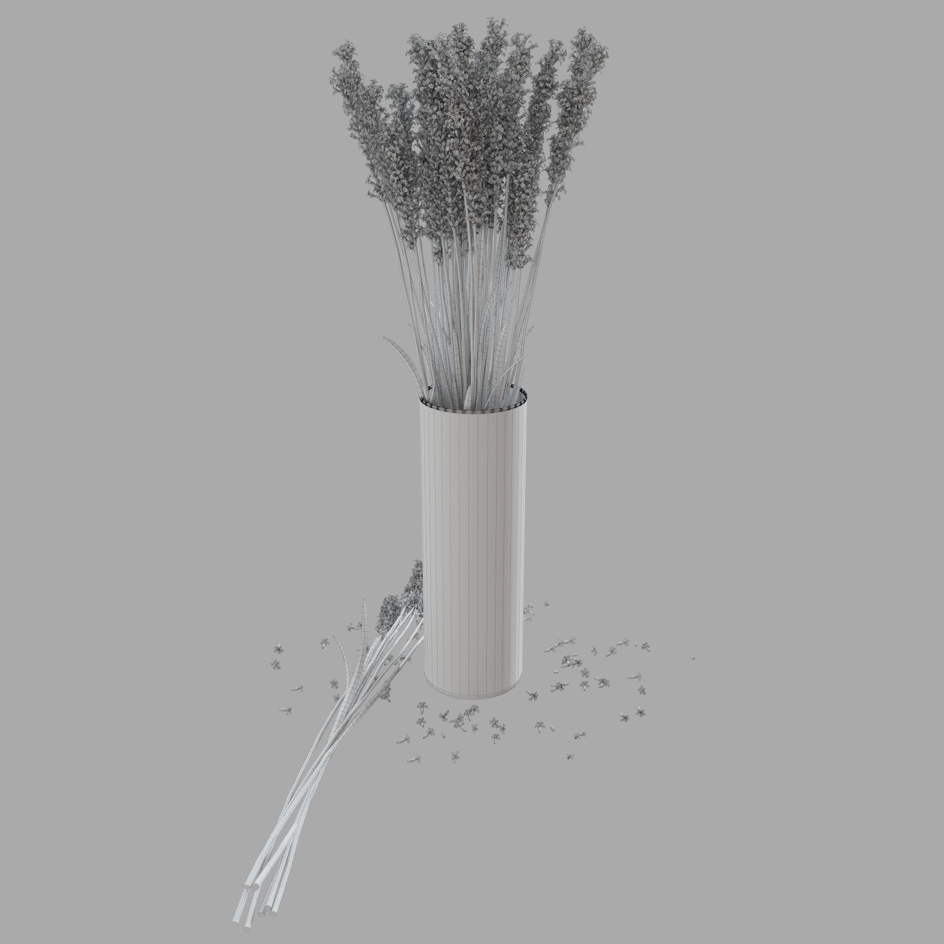 The bouquet of lavender in a vase 3D model_14