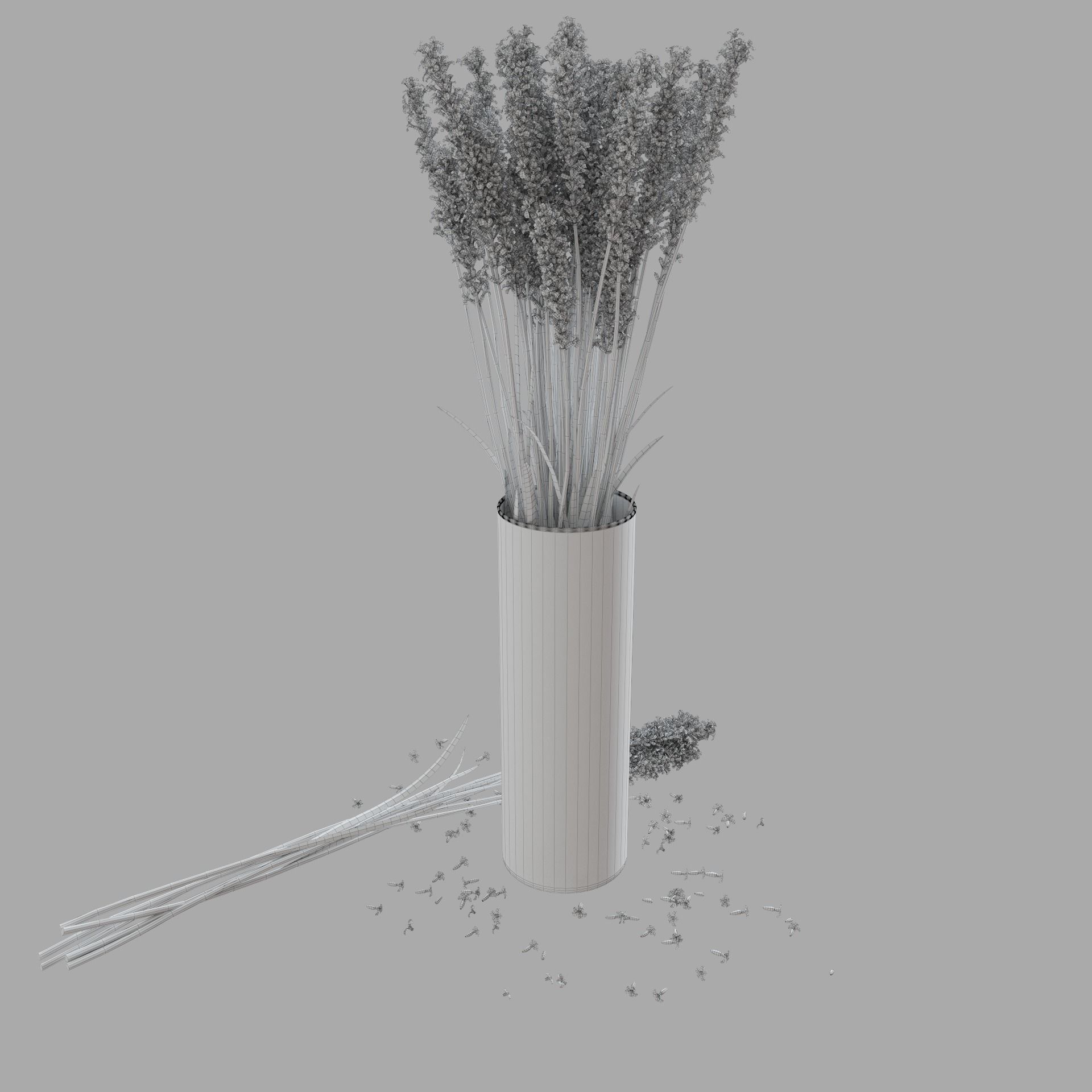 The bouquet of lavender in a vase 3D model_15
