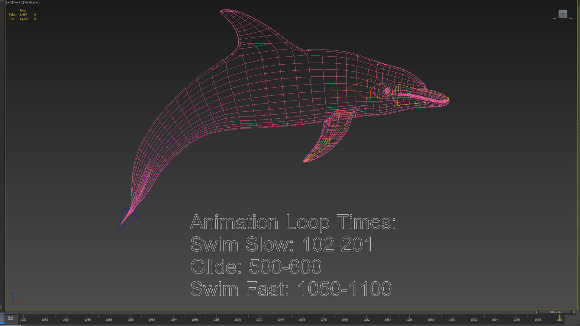 Dolphin Animation Pack - UE4 3ds Max Low-poly 3D model_9