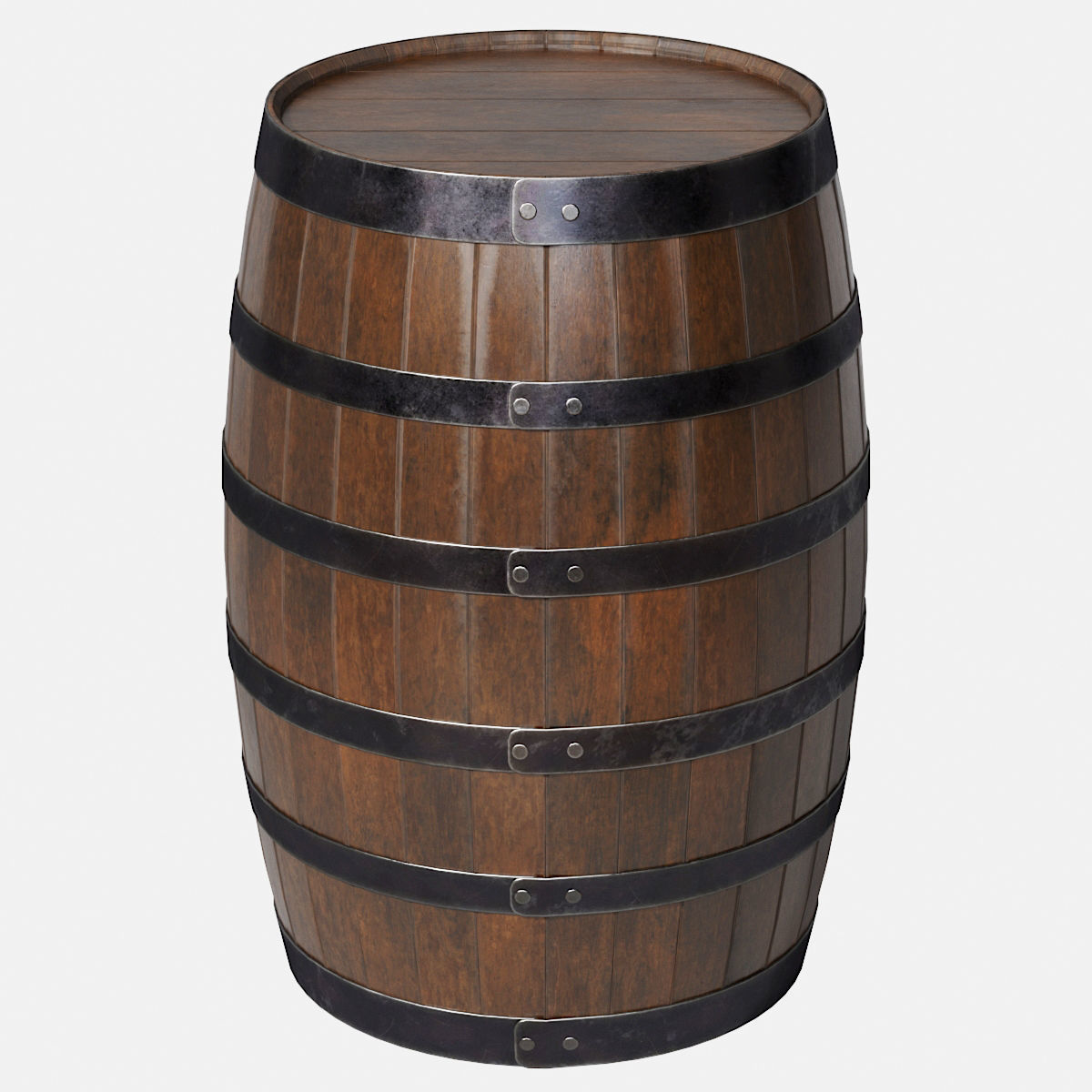 Wooden Barrel 8k 3D model_3