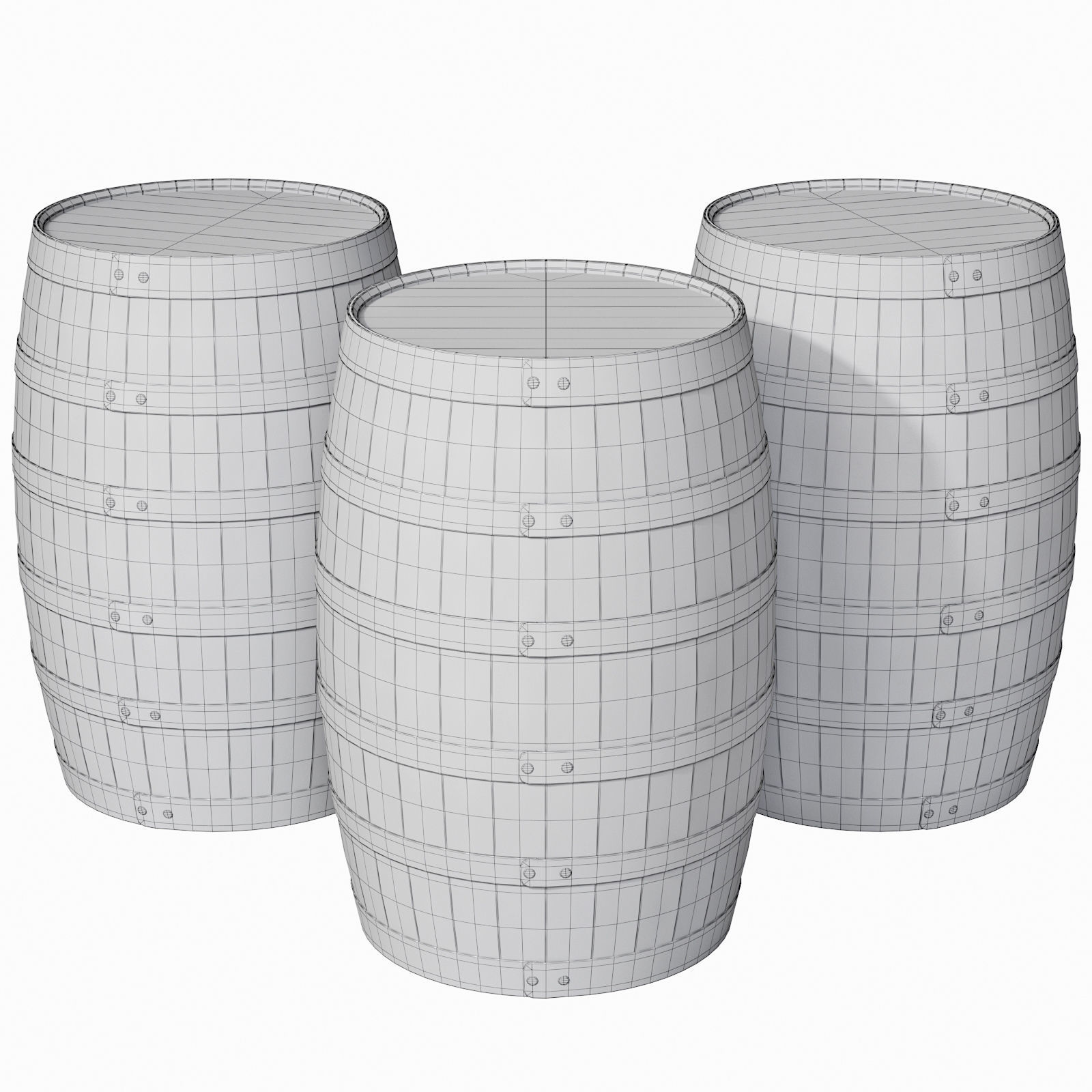 Wooden Barrel 8k 3D model_4