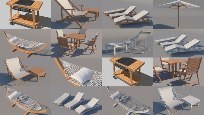Garden Furniture 3D Model Collection