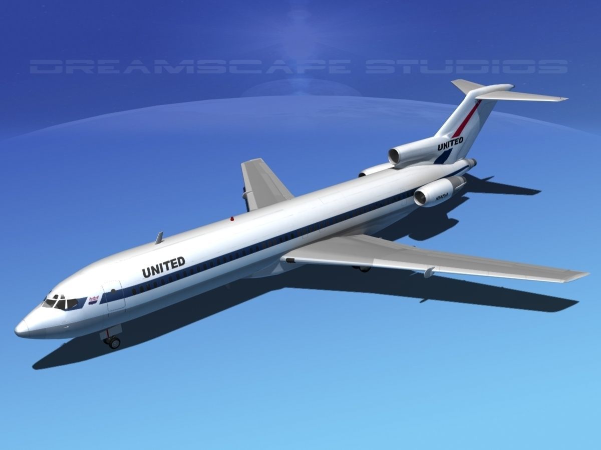 Boeing 727-200 United Airlines 1 3D model_15