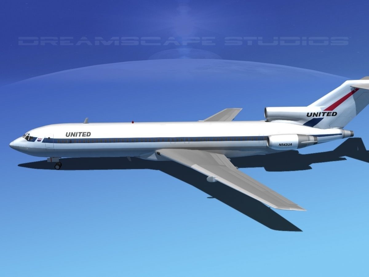Boeing 727-200 United Airlines 1 3D model_14