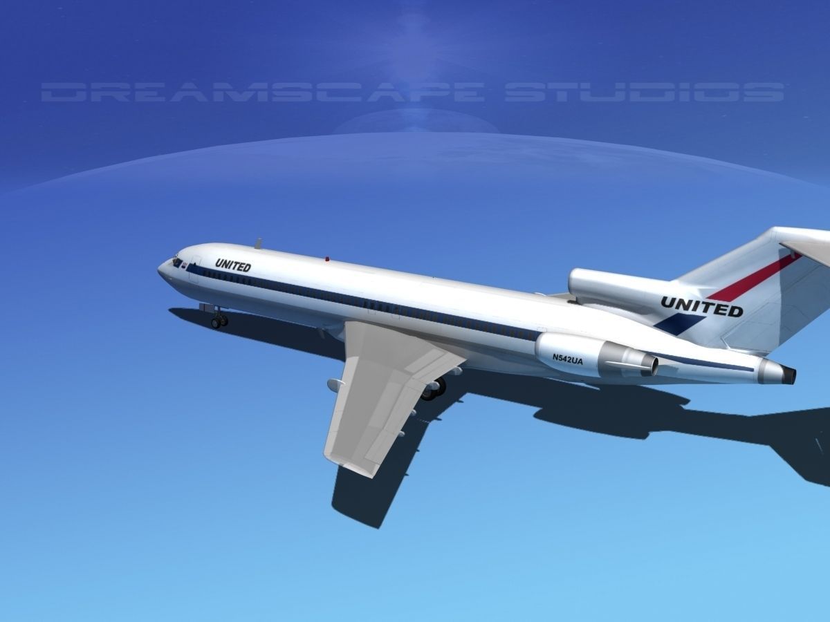 Boeing 727-200 United Airlines 1 3D model_11