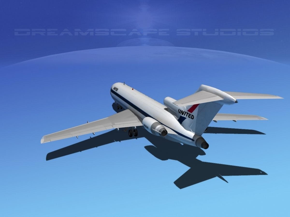 Boeing 727-200 United Airlines 1 3D model_13
