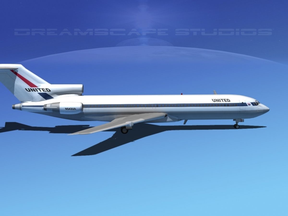 Boeing 727-200 United Airlines 1 3D model_7