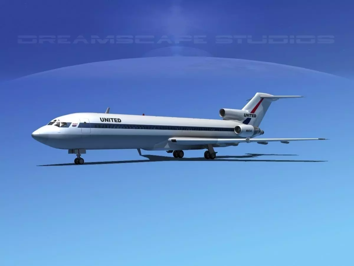 Boeing 727-200 United Airlines 1 3D model_0