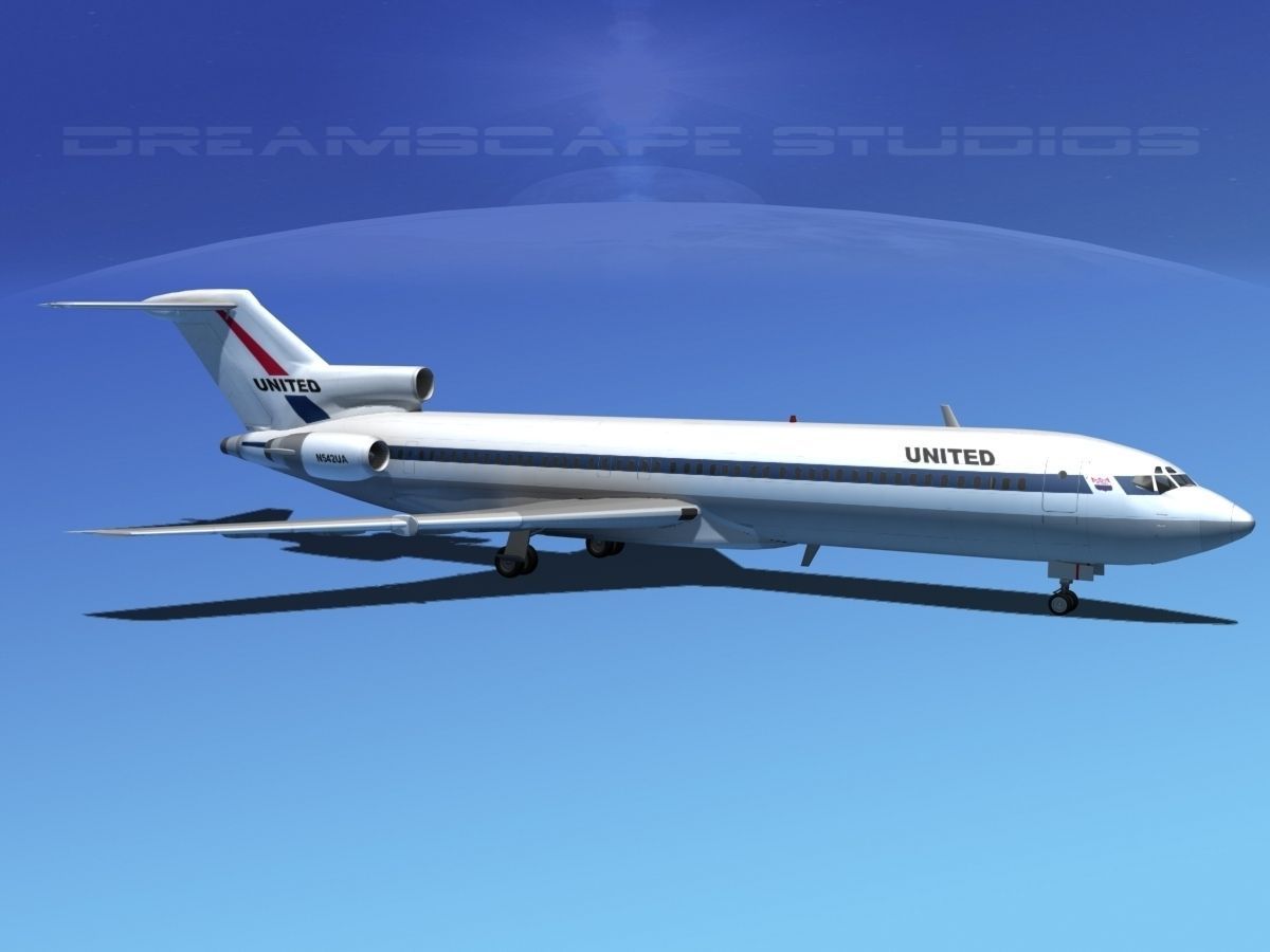 Boeing 727-200 United Airlines 1 3D model_9