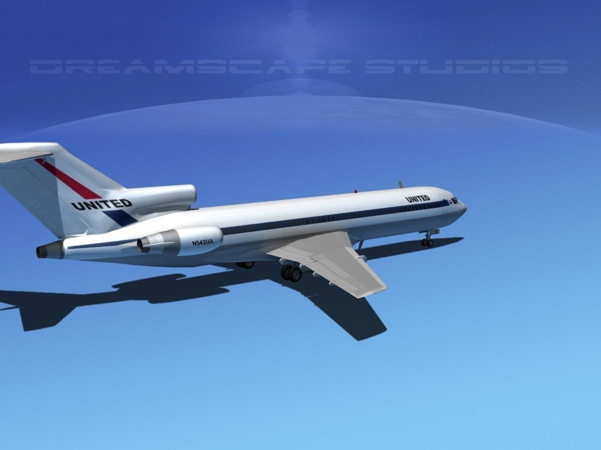 Boeing 727-200 United Airlines 1 3D model_12