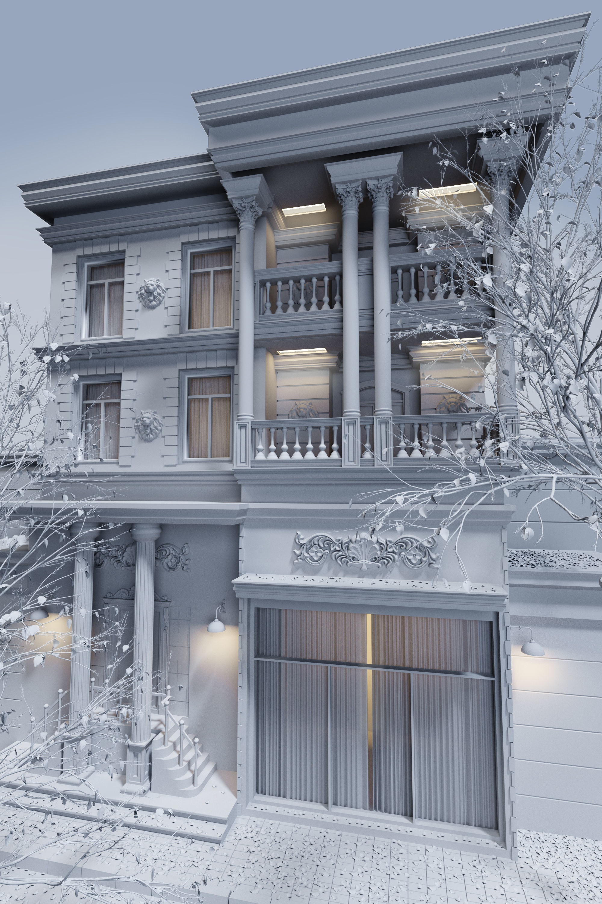 Classic House 3D model_1