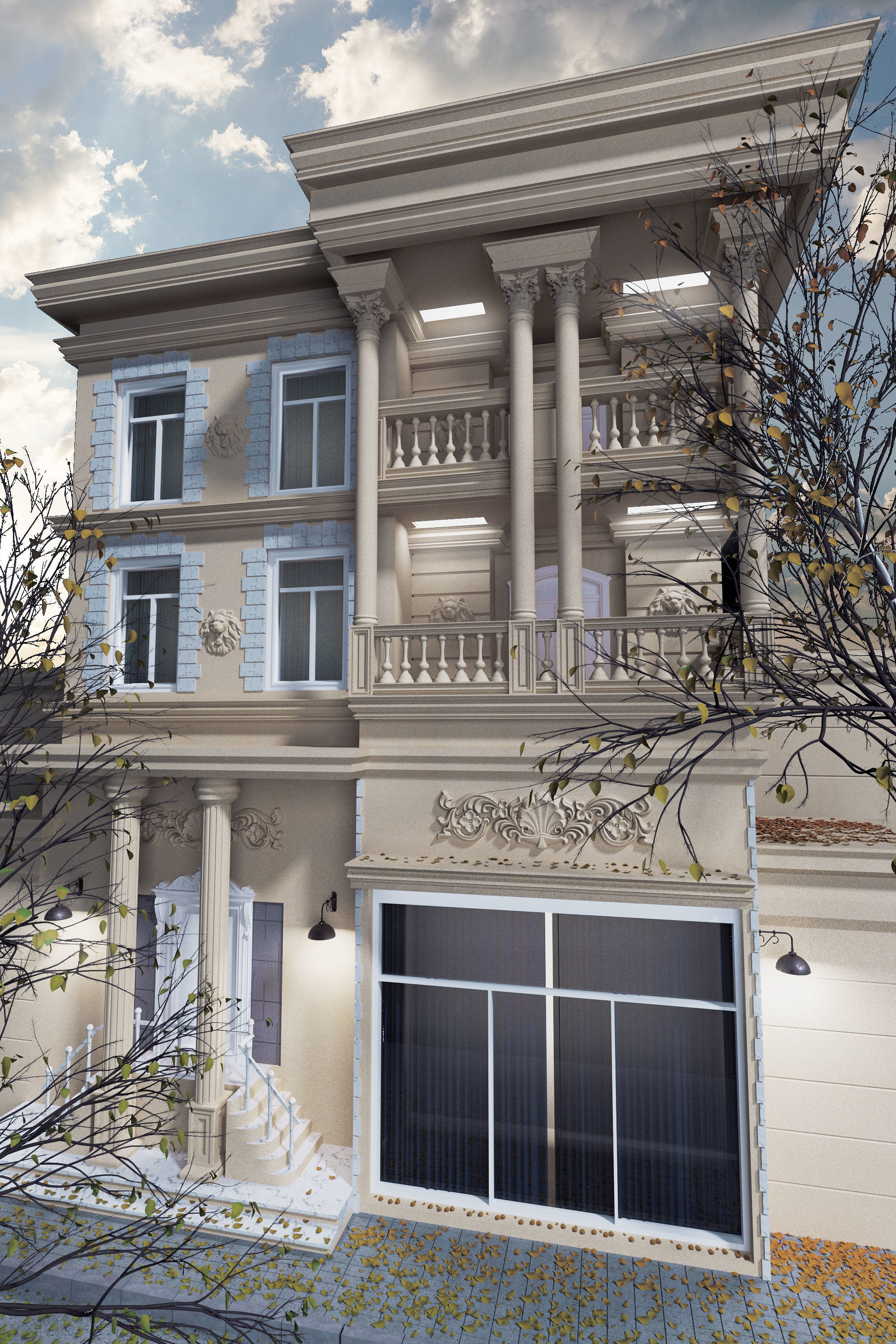 Classic House 3D model_2