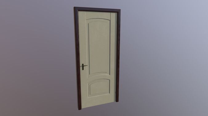 Door and look wood model 3D model