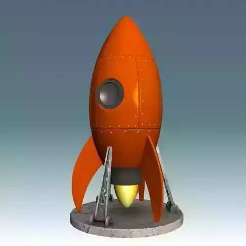 Cartoonish space rocket