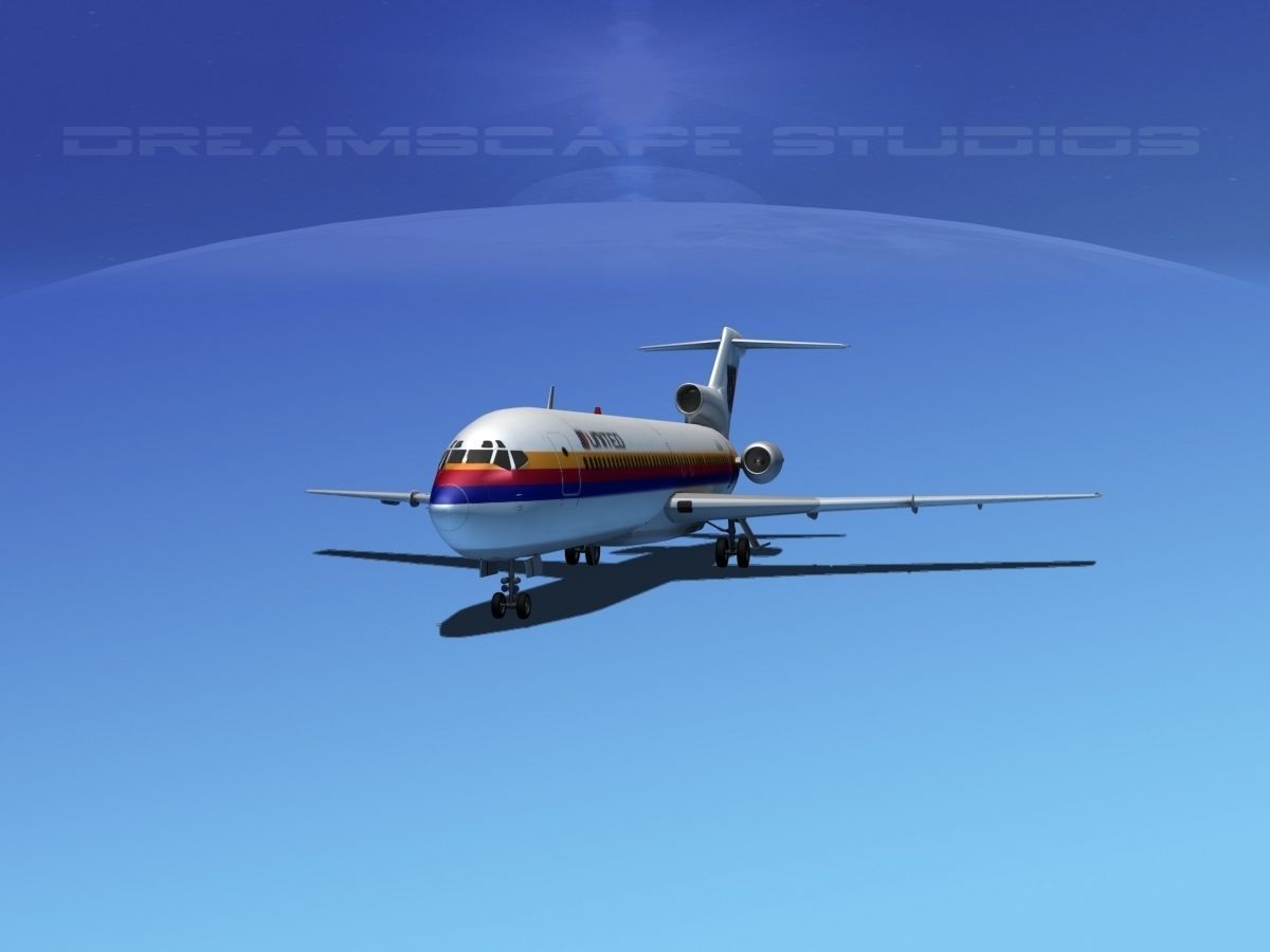 Boeing 727-200 United Airlines 2 3D model_6