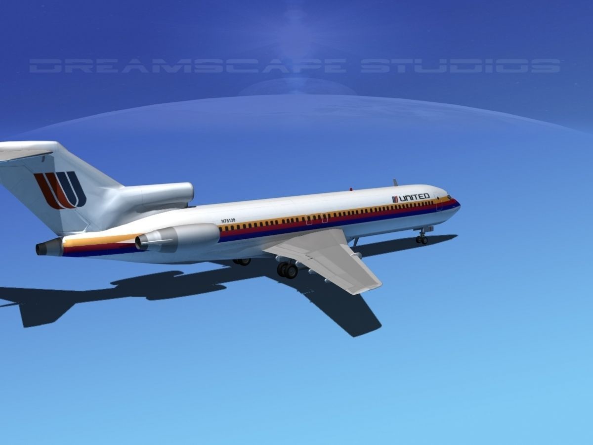 Boeing 727-200 United Airlines 2 3D model_9