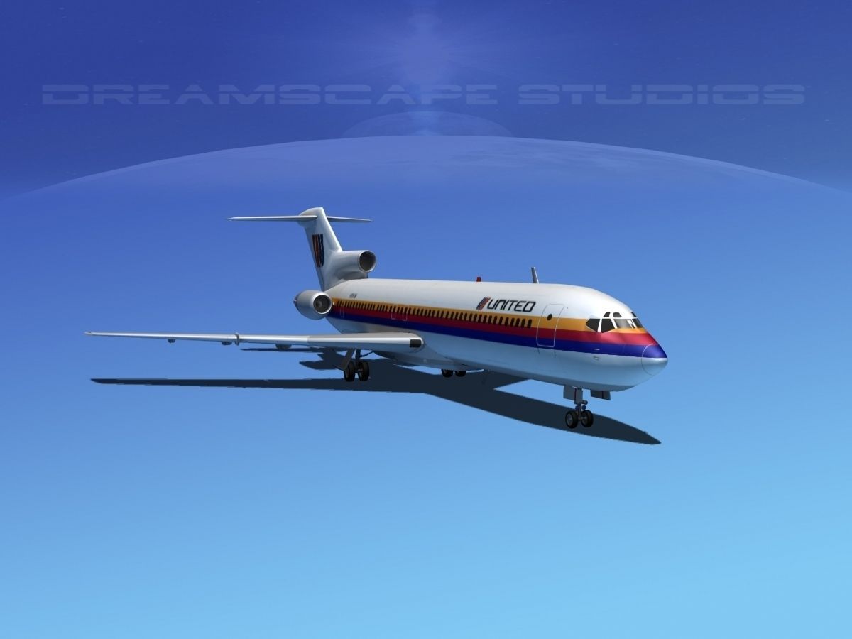 Boeing 727-200 United Airlines 2 3D model_7