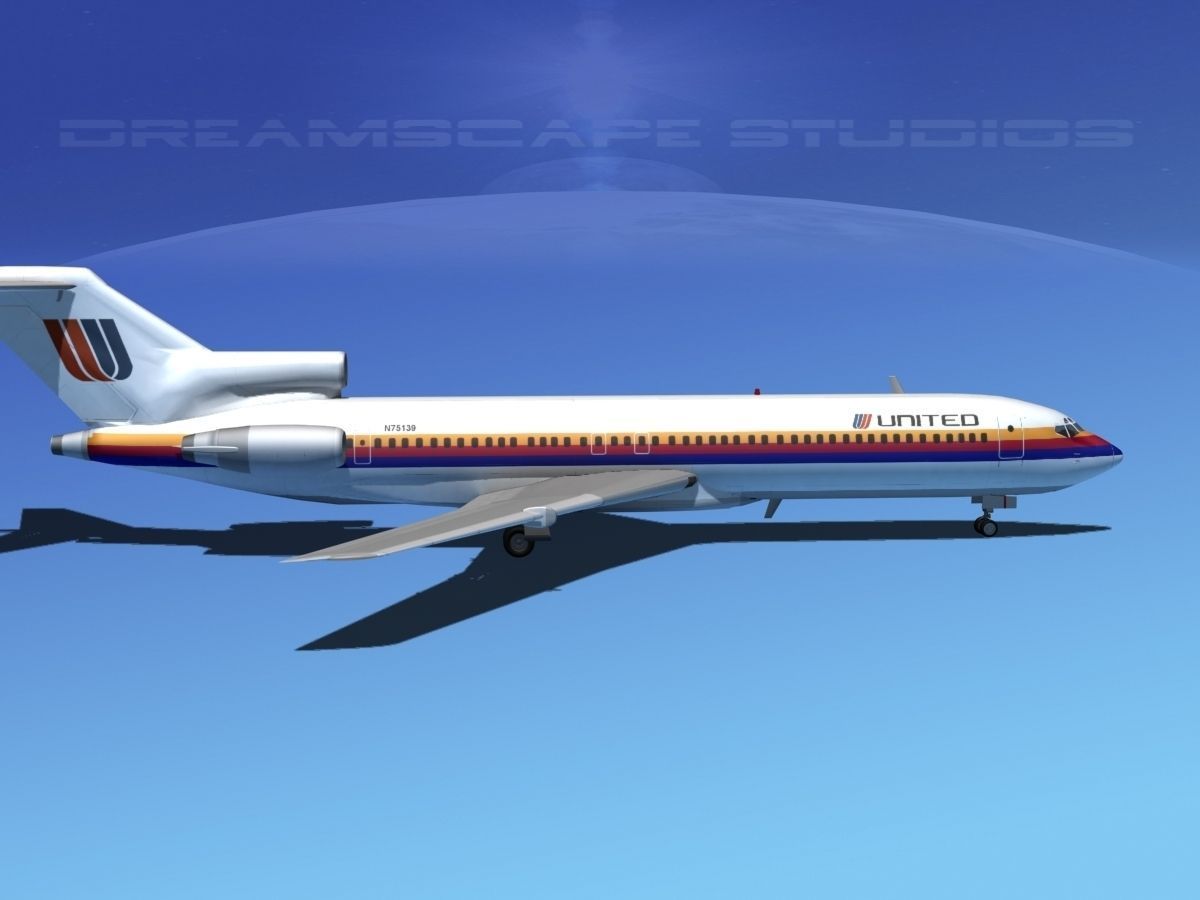 Boeing 727-200 United Airlines 2 3D model_12