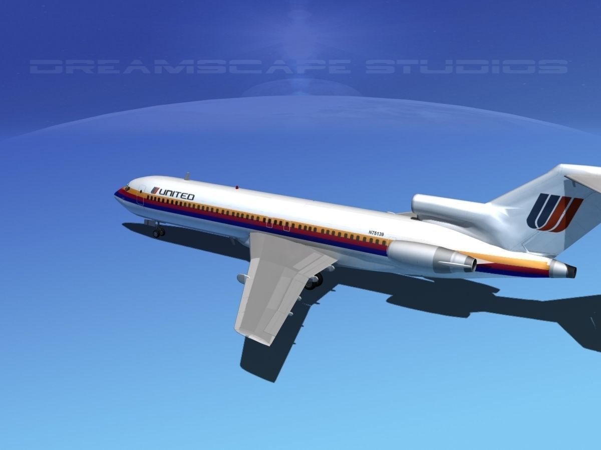 Boeing 727-200 United Airlines 2 3D model_13