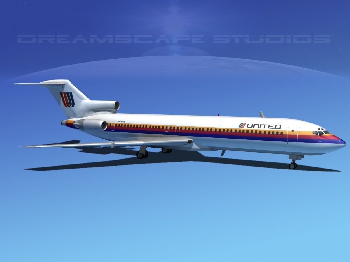 Boeing 727-200 United Airlines 2 3D model_8