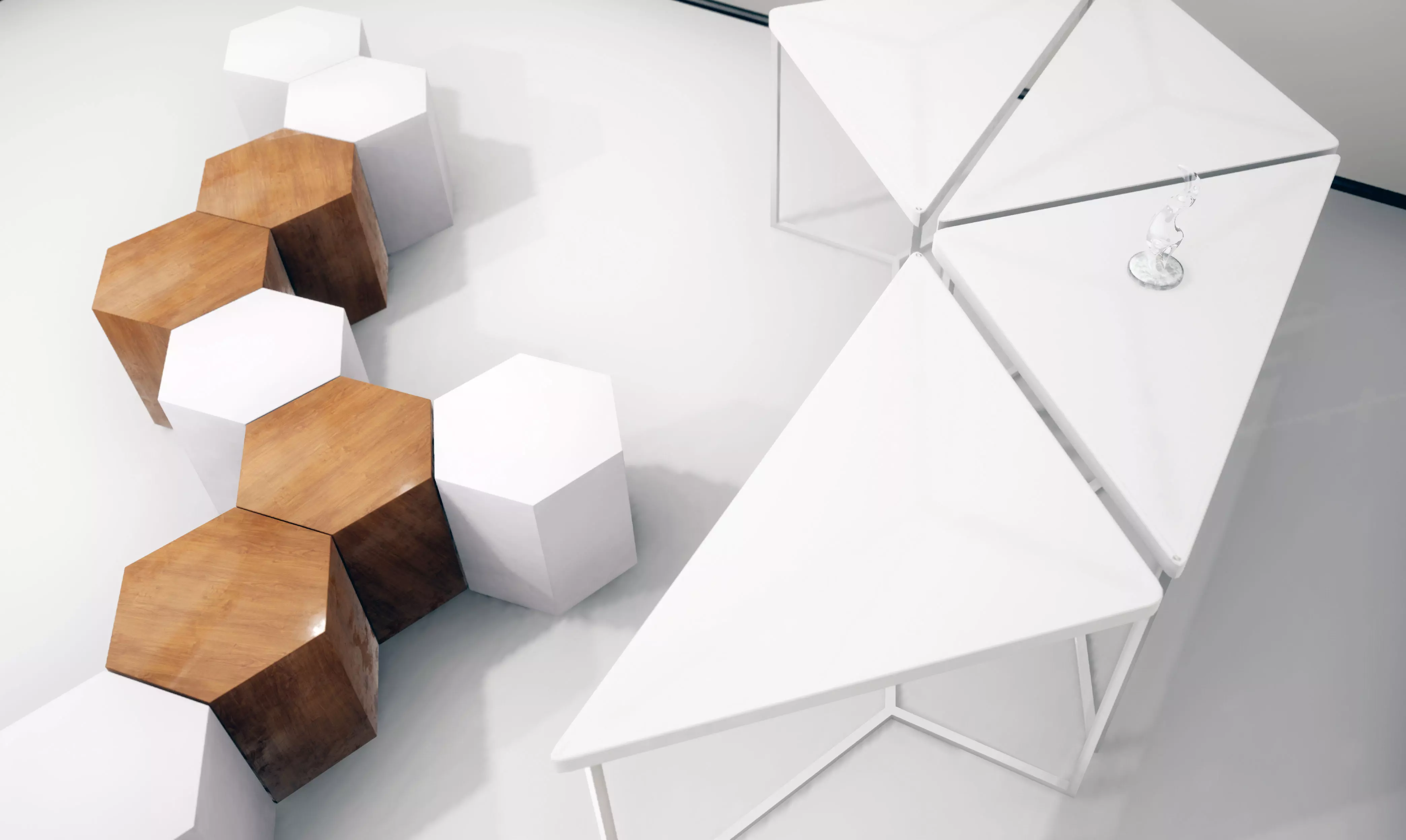 Modular table shelf chair UE4 Low-poly 3D model