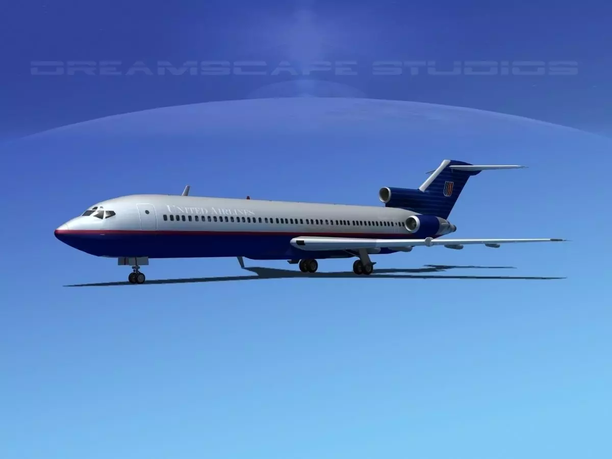 Boeing 727-200 United Airlines 3 3D model_0