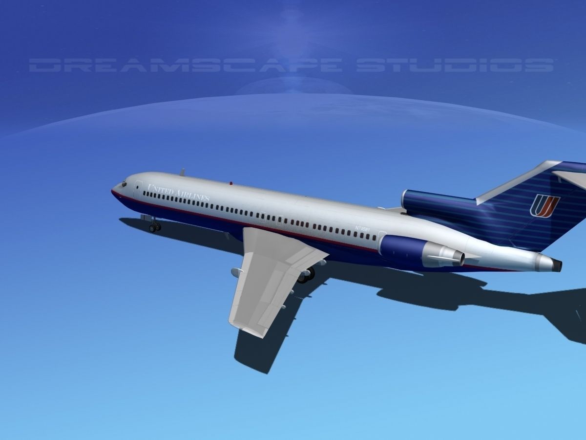 Boeing 727-200 United Airlines 3 3D model_13