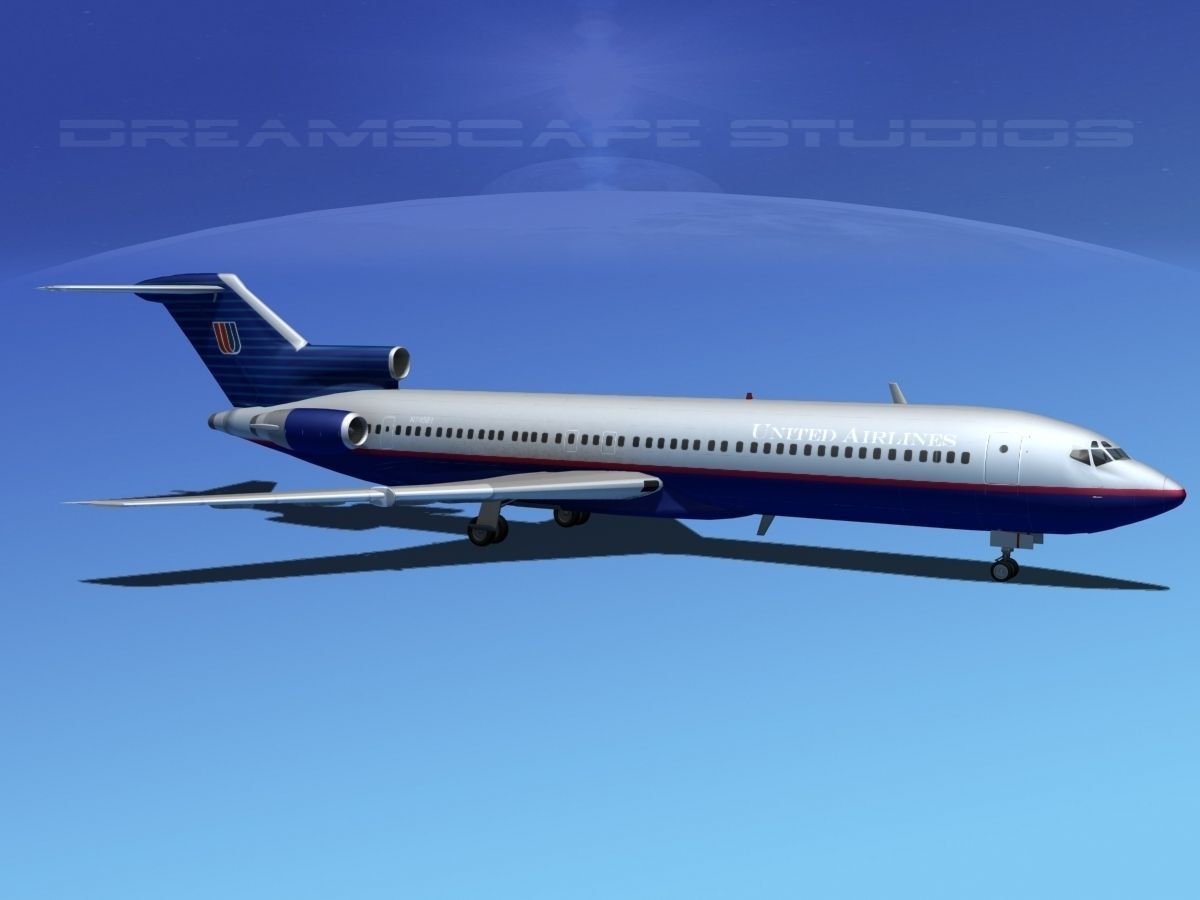 Boeing 727-200 United Airlines 3 3D model_7