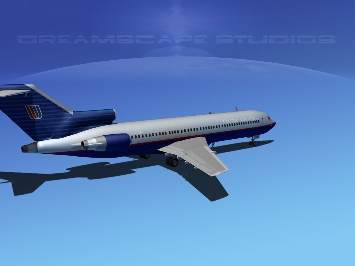 Boeing 727-200 United Airlines 3 3D model_11