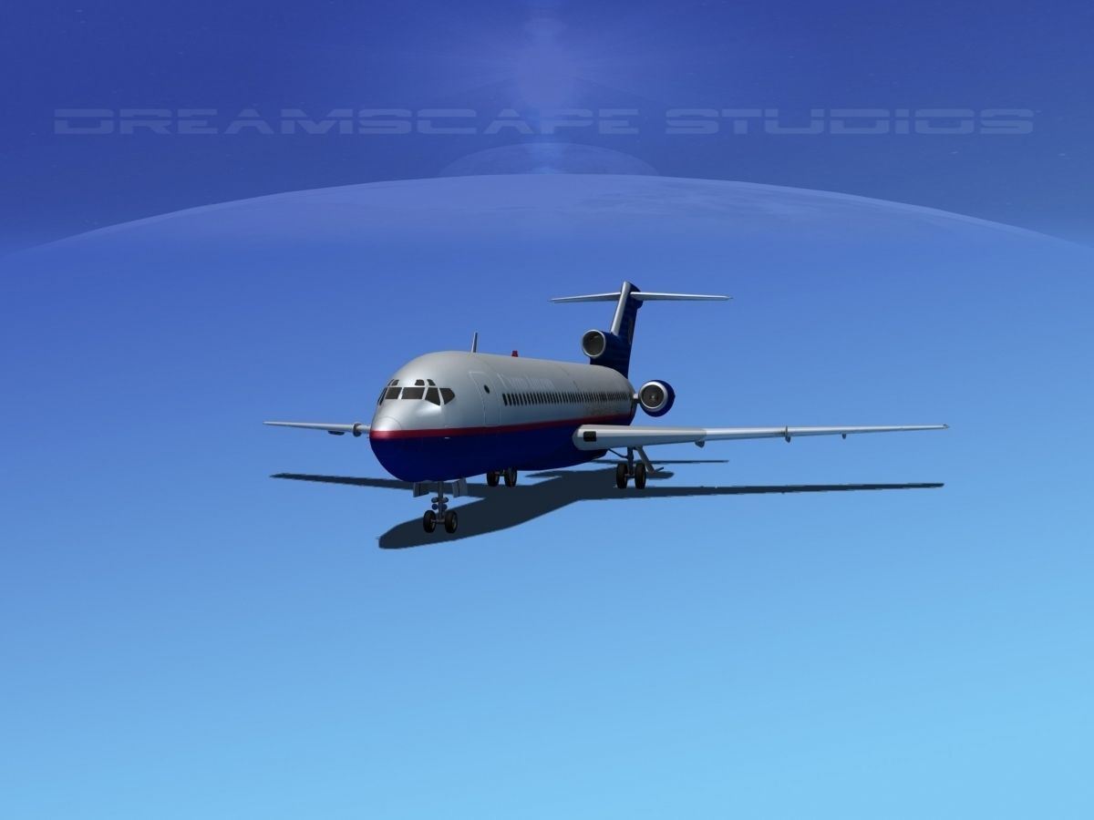 Boeing 727-200 United Airlines 3 3D model_6